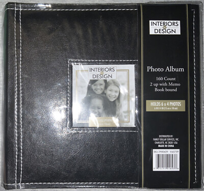 Photo Album, Book Bound, Holds 160 6”x4” Photos (Interiors by Design)-image