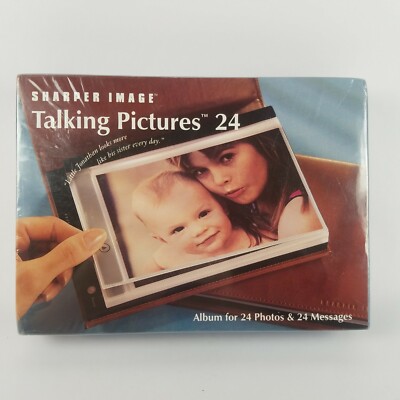 SHARPER IMAGE TALKING PICTURES ALBUM FOR 24 PHOTOS & 24 MESSAGES NEW NIB-image