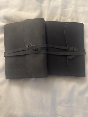 Leather-Bound Blank Journal Diary - Vintage Notebook-image