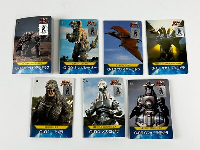 GODZILLA Figure Tag 7pc Lot 1998 Bandai G-01 G-04 G-05 G-07 G-09 G-10 G-11-image