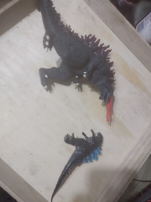 Vintage Rare Godzilla 2007 Bandai Black & Purple Spines Action Figure Toho Toy-image