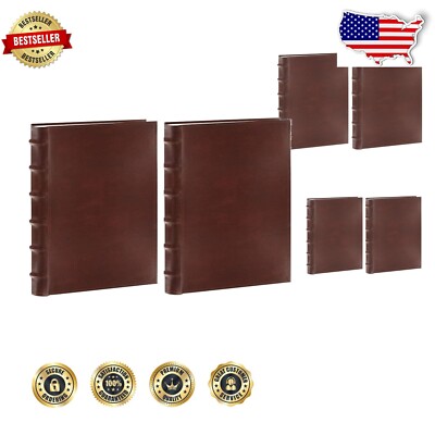 Durable 2-Pack Bonded Leather Bi-Directional Photo Albums for Special Occasions-image