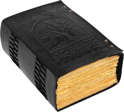 Handmade Leather Journal | Vintage Rustic | Blank Diary Tree of Life Design-image