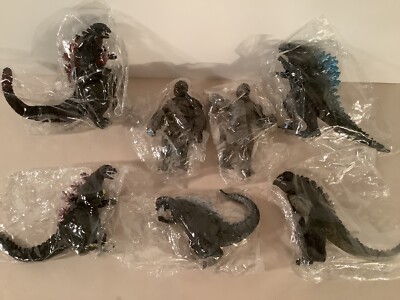 Lot Of King Kong And Godzilla Figures New Set Approx 4” Size Moveable Arms Legs -image