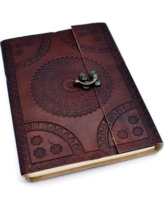 Vintage Leather bound Journal Antique Handmade Paper Notebook Diary Sketchbook-image