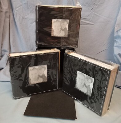 Two's Company Faux Leather 3 Photo Album Set, Holds 300 4x6 Photos W/ Box - NWOT-image