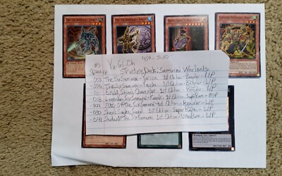 Yu-Gi-Oh Structure Deck: Samarai Warlords.  7 1st. Edition card lot-image