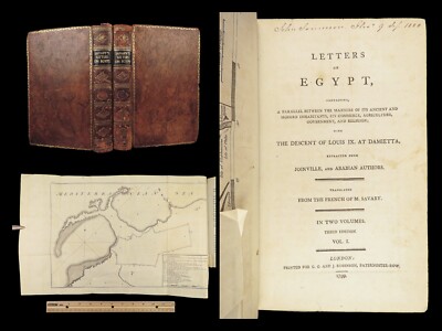 1799 EGYPT Savary Letters Pagan MAPS Mythology Illustrated Egyptian Arabs 2v-image