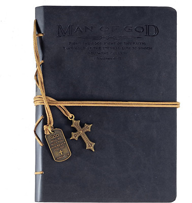 Journal, Man of God with Black Cross Charm (22880), Cross Black-image