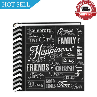 Pioneer Photo Albums Chalkboard Designer Photo Album, Black, 4