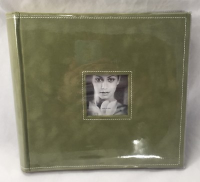 Malden Moss Green Faux Suede Stitched Photo Album 4x6-image
