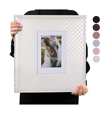 RECUTMS Photo Album 4x6 Holds 600 Photos Button Grain Larger Capacity Leather...-image