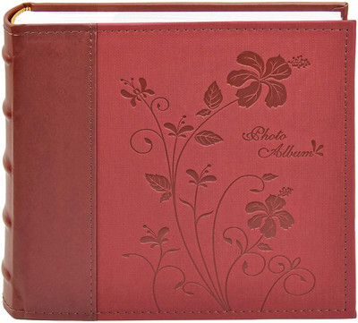 Photo Album Holds 200 4x6 Pictures 2 Per Page Faux Leather Marron-image