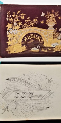 1880s antique AUTOGRAPH ALBUM west chester pa FRAKTUR folk art Jacob KILLEGUSS-image