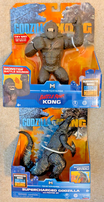 Godzilla Vs Kong Battle Roar Kong, Super Charged Godzilla Lot of 2 NIB-image