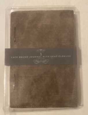 Journal Diary Notebook Snap Closure Distressed  Lace Bound 250 pages Bella Bug-image
