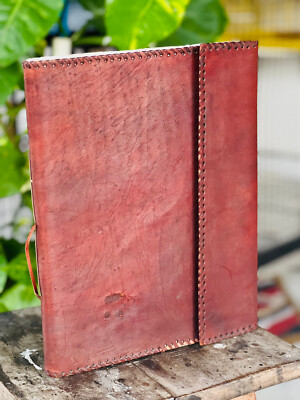 Goat Handmade Real Proof  Leather Journal beautiful Stone-image