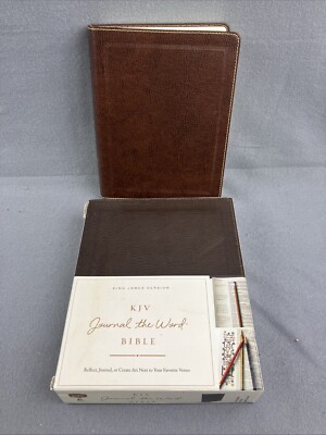 KJV, Journal the Word Bible, Bonded Leather, Brown, Red Letter Edition W Box-image