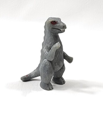 Rare Kaiju Figure Vintage 3-Inch KO Godzilla Gray Hard Plastic Dino Red Eye-image