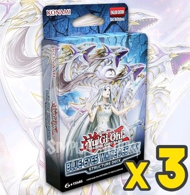 YuGiOh Blue-Eyes White Destiny Structure Deck Bundle 3 Decks🔥-image