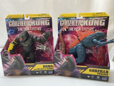 Godzilla X Kong The New Empire Lot Of 2 Evolved + BEAST Glove Figures 2024 New-image