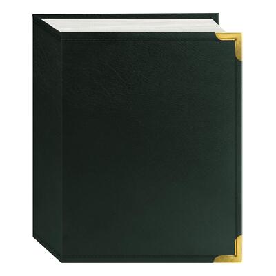 Oto Albums E4100/gn 100 Pocket Green Sewn Leatherette Cover With Brass Corner Ac-image