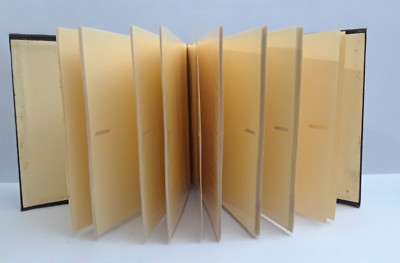 Vintage Black Faux Leather Photo Album Plastic Insert Pages Holds 200 4 x 6-image