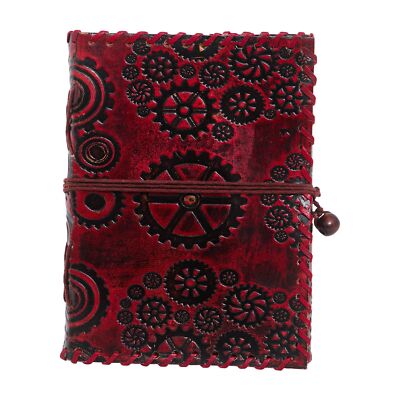 Leather Bound Journal Notebook Handmade Maroon Dream Diary with Cotton String-image