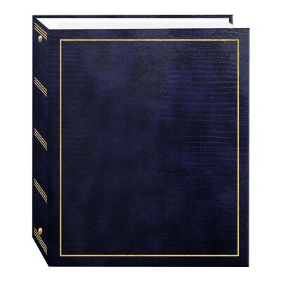 Oto Albums Magnetic Selfstick 3ring Photo Album 100 Pages 50 Sheets Navy Blue-image