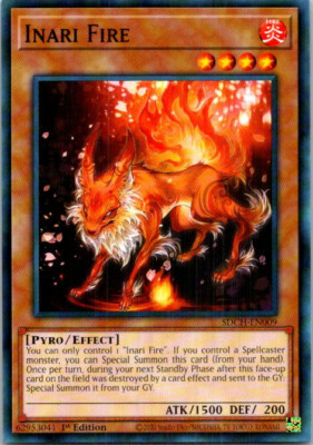 Inari Fire SDCH-EN009 Yu-Gi-Oh! Light PLay 1st Edition-image