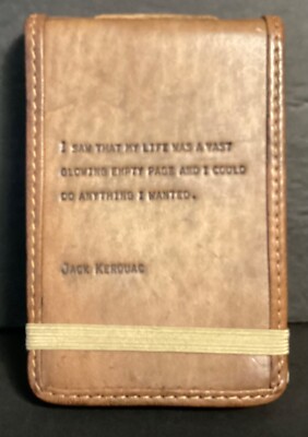Leather Bound Pocket Sized Journal with Jack Kerouac Quote on Cover Preowned-image