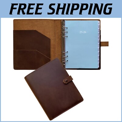 A5 Genuine Leather Planner 2025-2026 - Stylish and Refillable Organizer-image