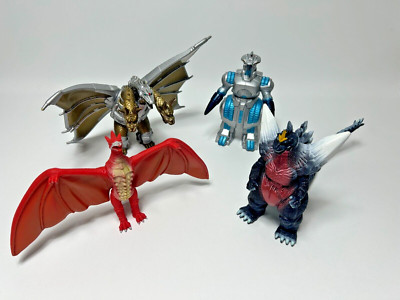 BANDAI 1998 Space Godzilla Force Mogera Sofubi Vinyl Figure Godzilla Set of 4-image
