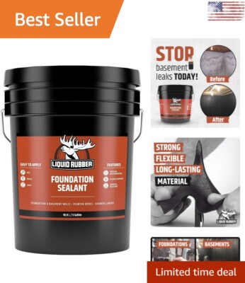 5 Gallon Waterproof Concrete Foundation and Basement Sealant - Easy to Apply-image