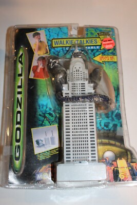 VTG Godzilla Movie Walkie Talkie Display Toy Figure 1998 w Packaging HTF 1990s-image