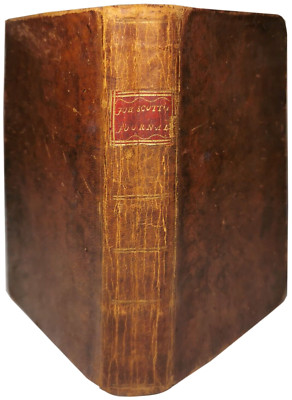 RARE 1797 JOB SCOTT'S JOURNAL, NY LATE 18TH C ANTIQUE AMERICAN VOL W/LTHR BOARDS-image