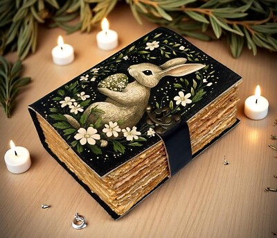 400 Pages - bunny rabbit Grimoire Leather Journal Notebook Journal for women-image