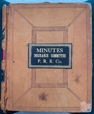 PENNSYLVANIA RAILROAD CO typescript minutes extracts 1878 -1902, leather journal-image
