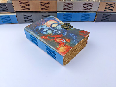 Vintage Leather bound Journal Antique Handmade Paper Notebook Diary Sketchbook-image