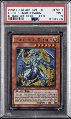 2012 YU-GI-OH! DRAGONS COLLIDE STRUCTURE DECK 1ST ED LIGHTPULSAR DRAGON PSA 9-image
