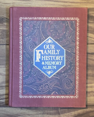 Our Family History & Memory Album Genealogy 1988 UNUSED Leather Bound Book-image