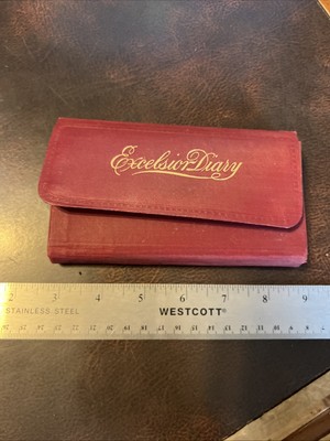 Rare 1907 Excelsior Diary Leather Bound Memo Farmers Almanac Booklet-image