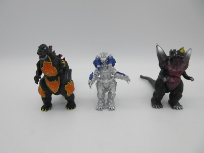 Lot of 3 Mini Figures SPACE GODZILLA - FIRE GODZILLA - MECHGODZILLA  ~2.25