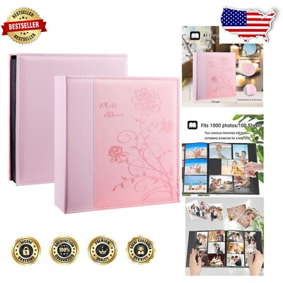 Sophisticated 1000 Capacity Photo Album with Floral Design - Perfect for Gifting-image