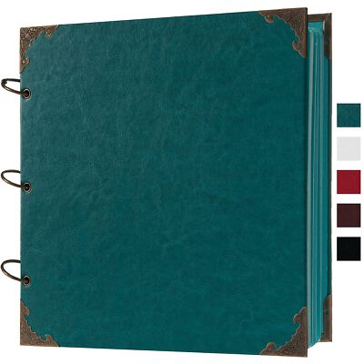 12 x 12 Inch Large Leather Hardcover 80 Pages DIY Scrapbook Photo Album Blank...-image