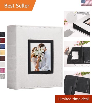 Luxury Leather Cover Photo Album for 200 Pictures - Perfect for Weddings & Gifts-image