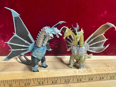 RARE Mecha King Ghidorah BLUE & GOLD Variant Trendmasters Godzilla TOHO 1994 HTF-image