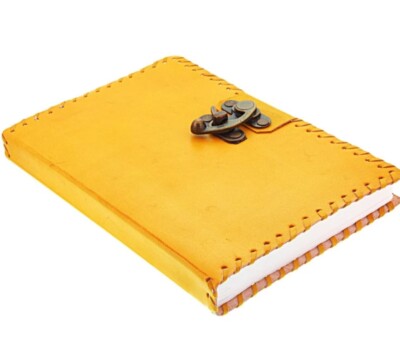 Vintage Leather bound Journal Antique Handmade Paper Notebook Diary Sketchbook-image