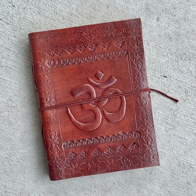 OM 8x6 Leather Bound Personal Journal/Diary-Notebook/Sketchbook to write, OHM -image