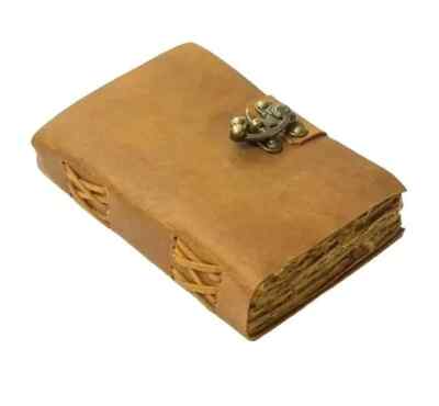 Journal Leather Notebooks Vintage Books Handmade Deckle Edge Paper Leather Bound-image